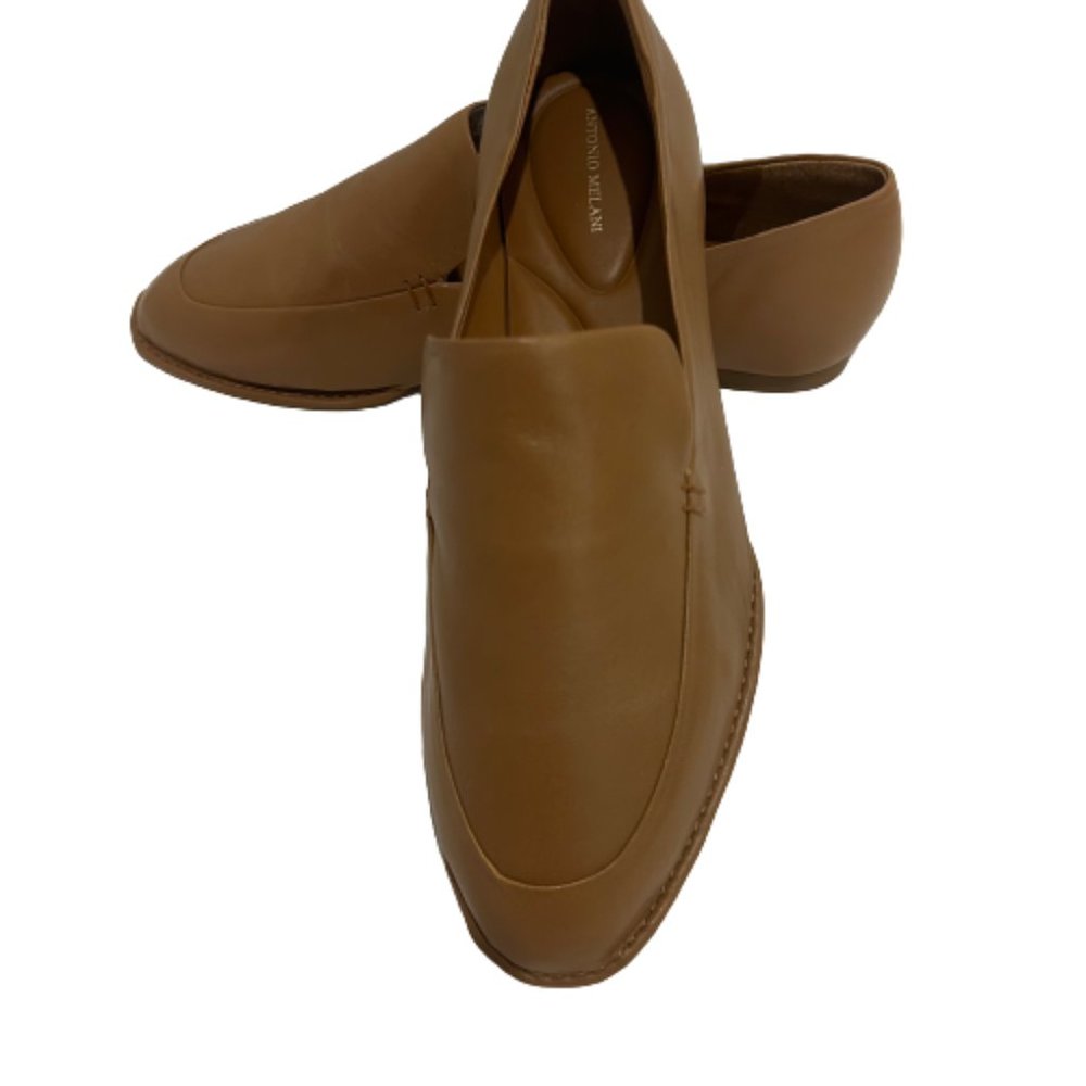 Antonio Melani Tan Glen Slip-On Leather Loafers With Box Women’s Size 9